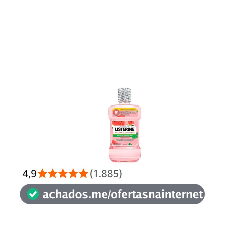 Enxaguante Bucal Listerine, Sem Álcool, Melancia e Hortelã, 500ml
