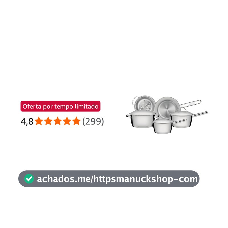Tramontina Jogo de Panelas Allegra em Aço Inox com Fundo Triplo 5 Peças