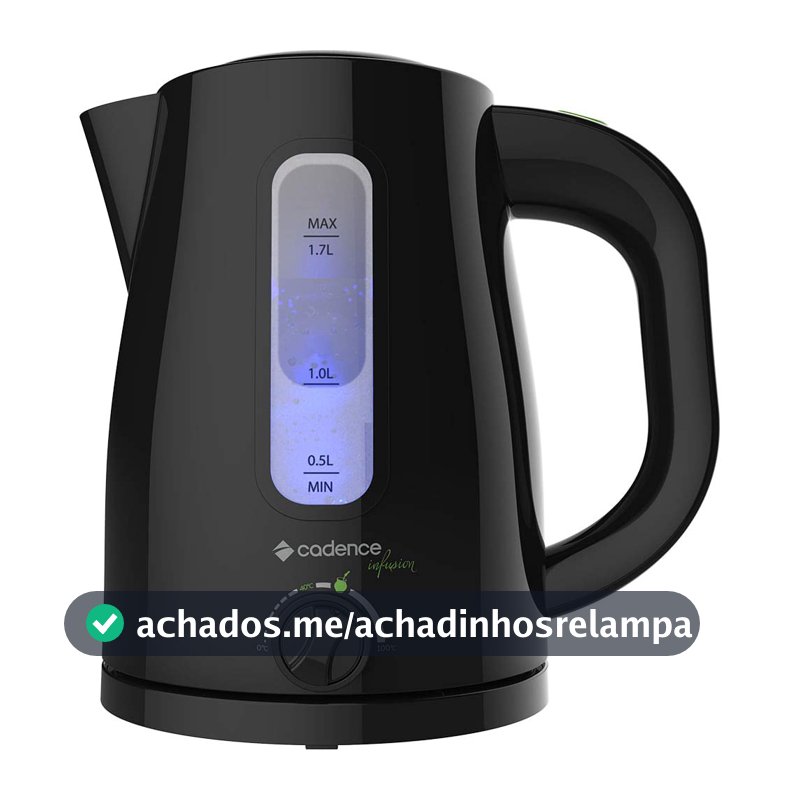 Chaleira Elétrica Cadence Infusion 1,7L, Preto, 110V, CEL550