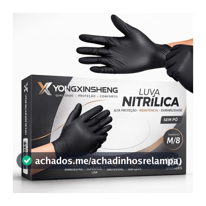 Luva Nitrilica Preta Premium