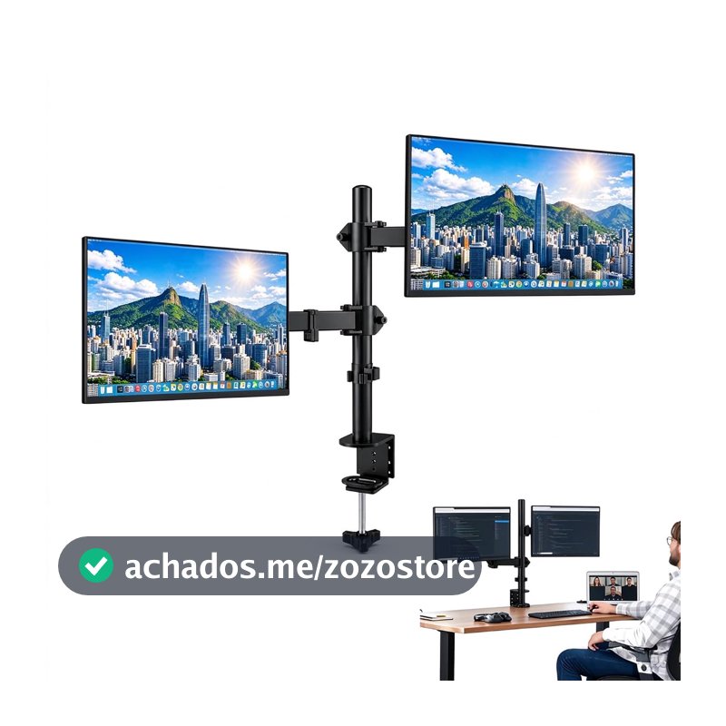 Suporte Braço Duplo Monitor Articulado 13-32" Carga 8kg por Braço