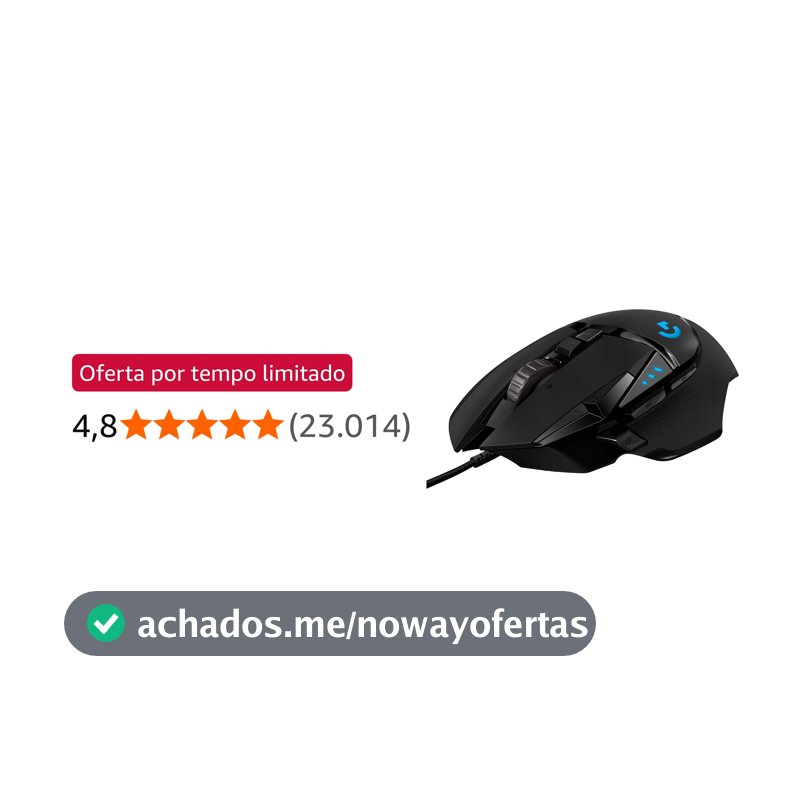 Mouse Gamer Logitech G502 HERO com RGB LIGHTSYNC, Ajustes de Peso, 11 Botões Programáveis e Sensor HERO 25K