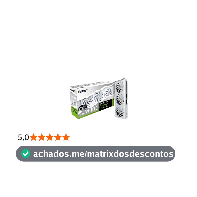 Palit RTX5070 Branco OC 12GB GDDR7 NE75070U19K9-GB2050W Retail
