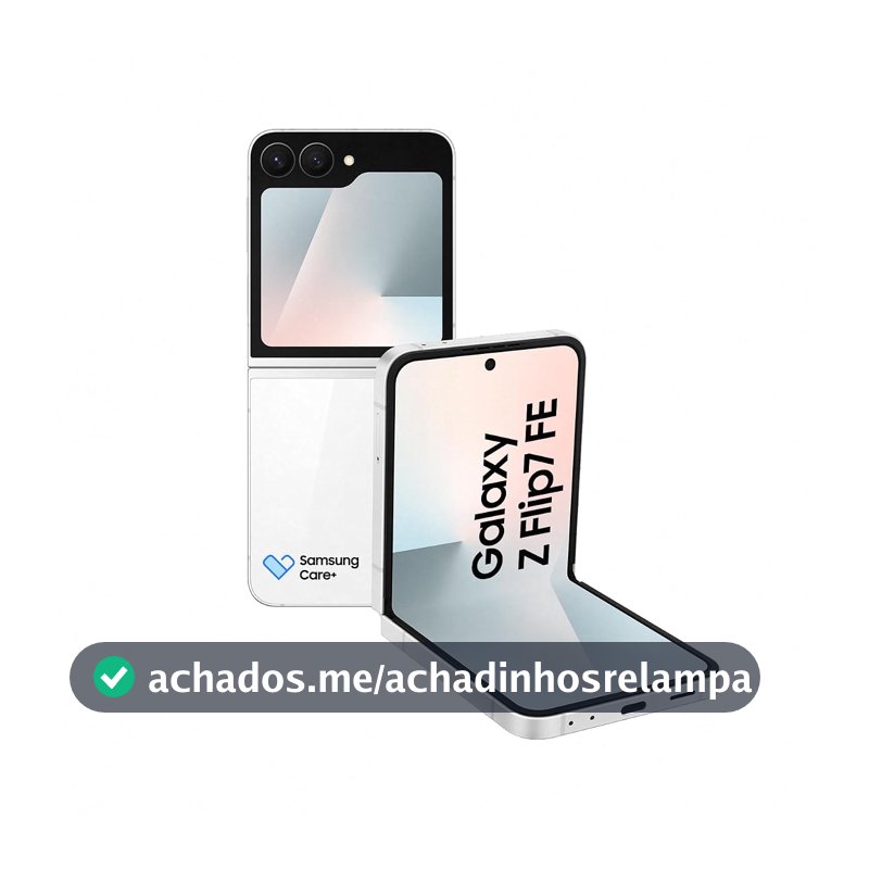 Samsung Galaxy Z Flip7 FE, 256GB 8GB RAM Tela 6,7", Galaxy AI - Branco