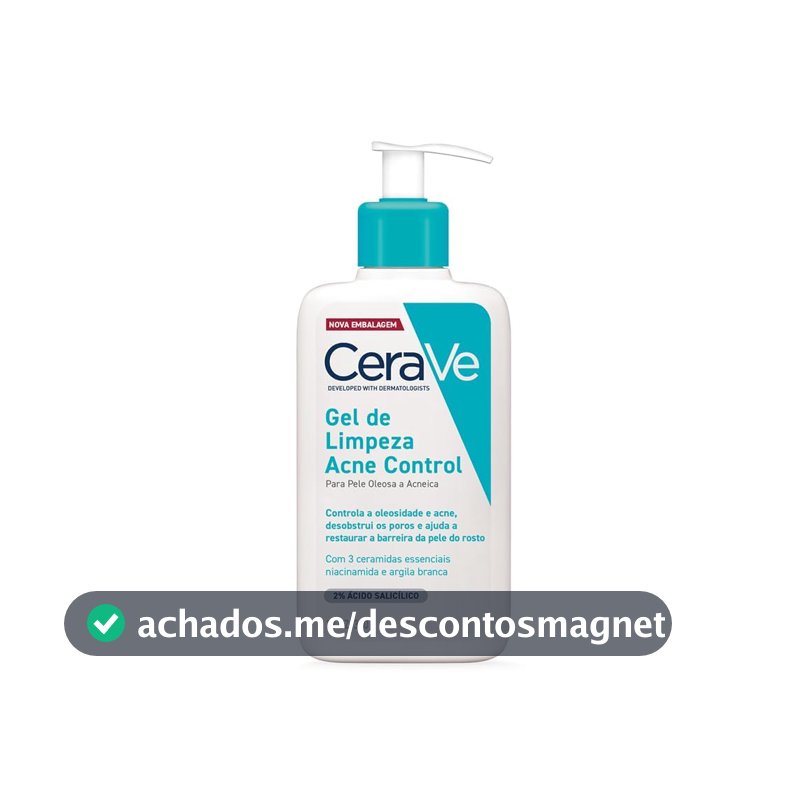 CeraVe Acne Control Refil Gel de Limpeza Facial, Pele Normal a Oleosa, 60g