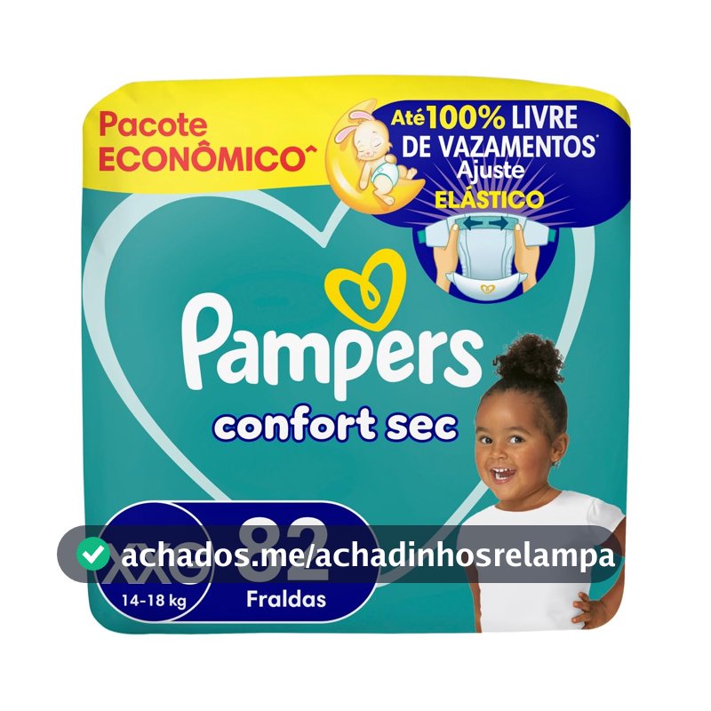 Fralda Pampers Confort Sec Tamanho XXG, 82 Unidades