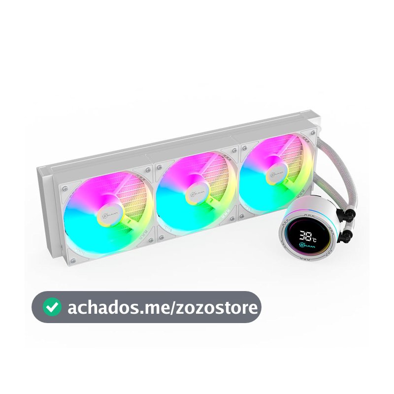 Water Cooler Gamer Kalkan Alpha 360 ARGB com display Branco KLK00049