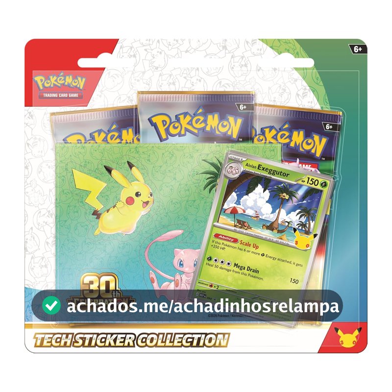 Adesivo Blister Pokemon TCG 30th Celebration Tech