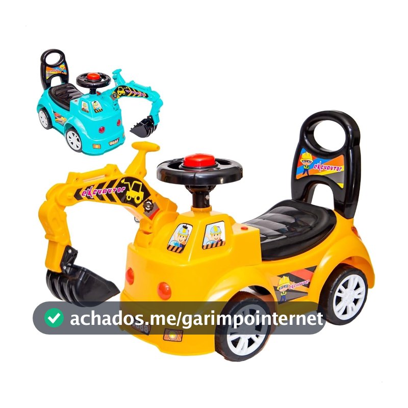 Escavadeira de Brinquedo Gigante Trator Retroescavadeira Carrinho Infantil (Amarelo)