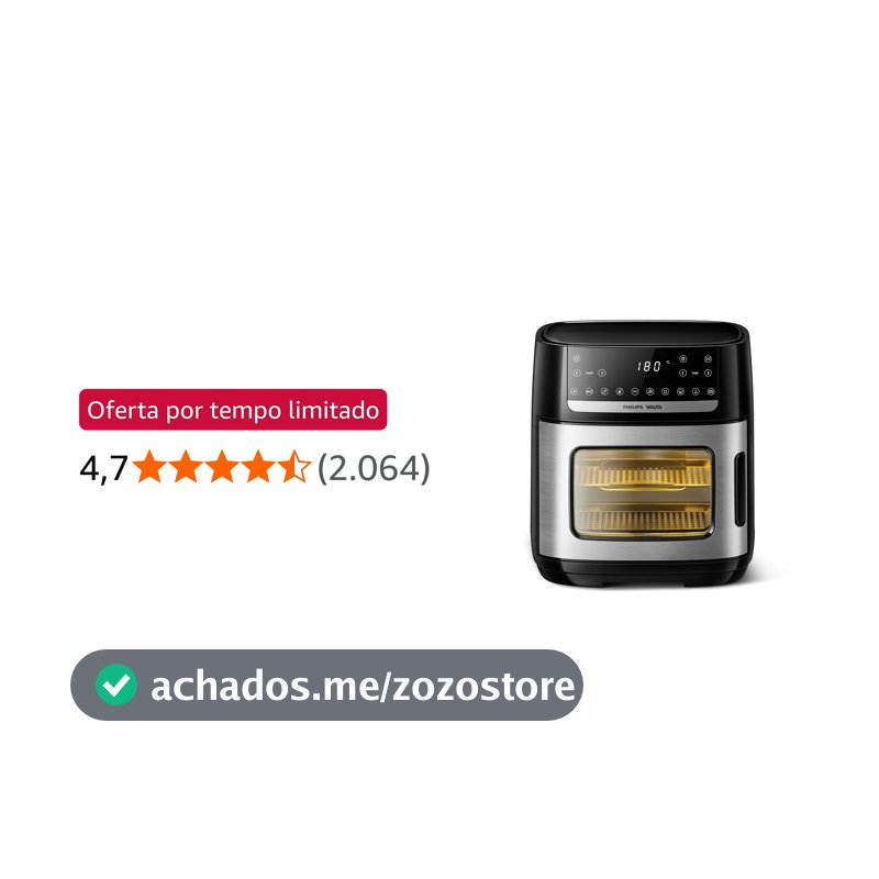 Philips Walita Fritadeira Airfryer Forno 12 Litros, Preta, 110V