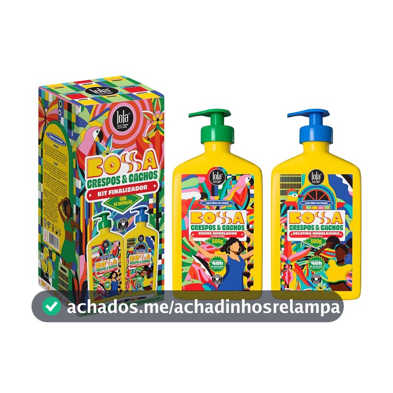 Kit Bossa Cabelos Crespos e Cacheados (Modelador Creme + Gelatina Modeladora) - Lola From Rio