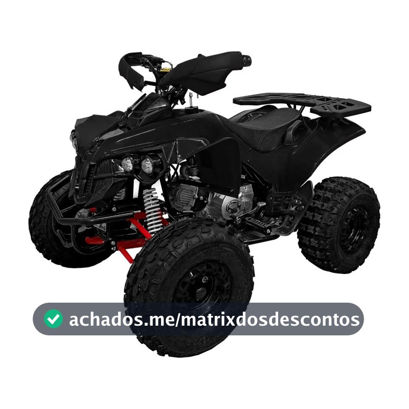 Quadriciclo Atv 125cc Gasolina P Elétrica com Ré 0 km Freio a Disco 4t - Tatv125 - Preto