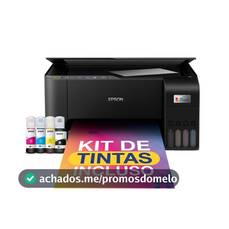 EPSON Multifuncional EcoTank L3250 - Tanque de Tinta Colorida, Wi-Fi Direct, USB, Bivolt,Preto.