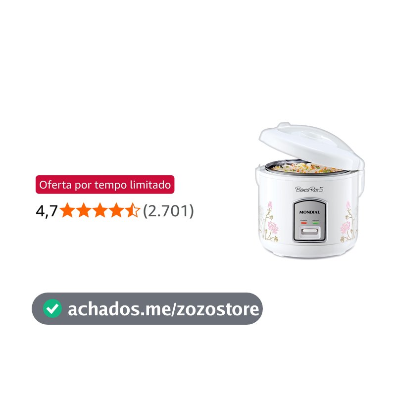 MONDIAL Panela De Arroz Bianca Rice 5, Branco, 400W, 110V - NPE-05-5X