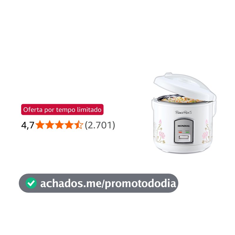 MONDIAL Panela De Arroz Bianca Rice 5, Branco, 400W, 110V - NPE-05-5X