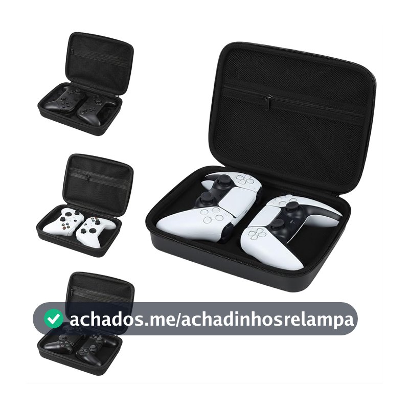Bolsa Case Estojo Maleta Protetora Viagem Rigida Preta Premium Para Controle Compativel Com Ps5 / Ps4 / Xbox / Switch Pro