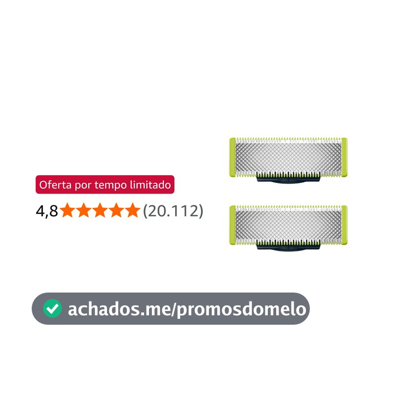 Philips OneBlade QP220/51 Lâminas de Reposição Masculinas em Aço Inoxidável – Pacote com 2 Unidades
