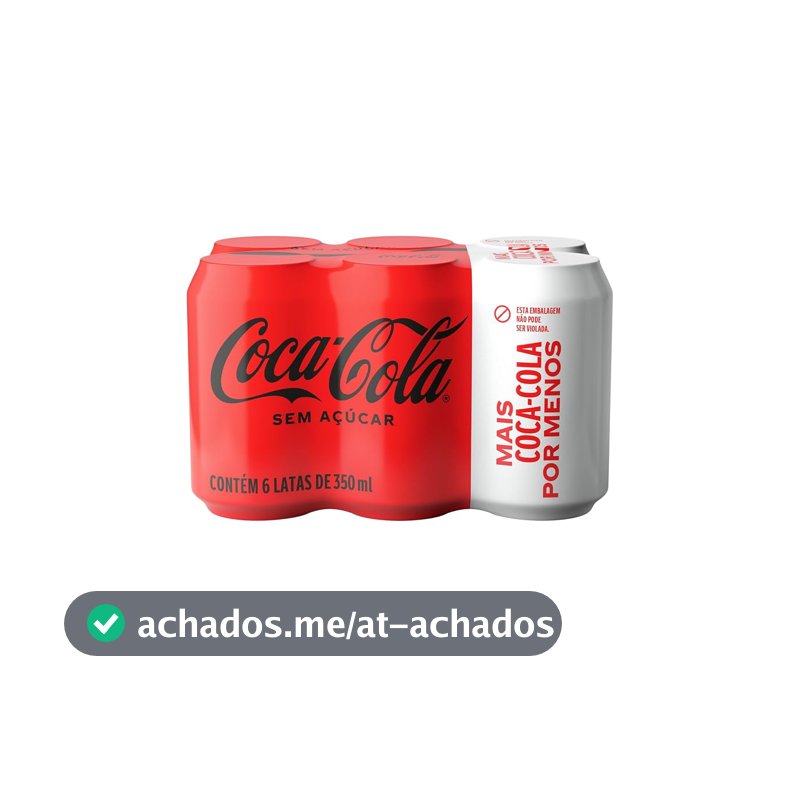 Pack de Coca-Cola sem Açúcar 350Ml 6 unidades