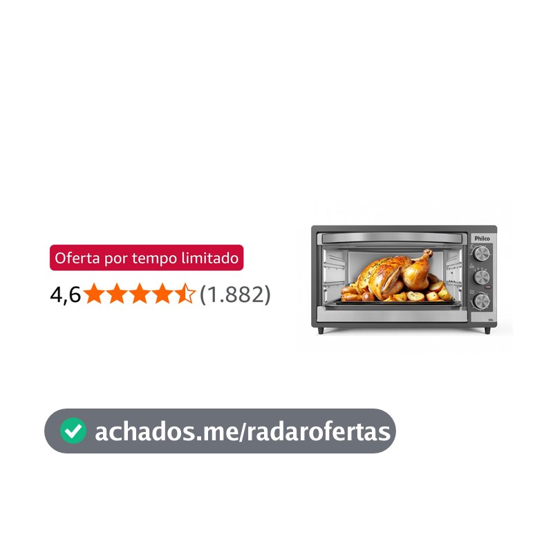 Forno Elétrico Philco 50L Dupla Resistência PFE52P 220V