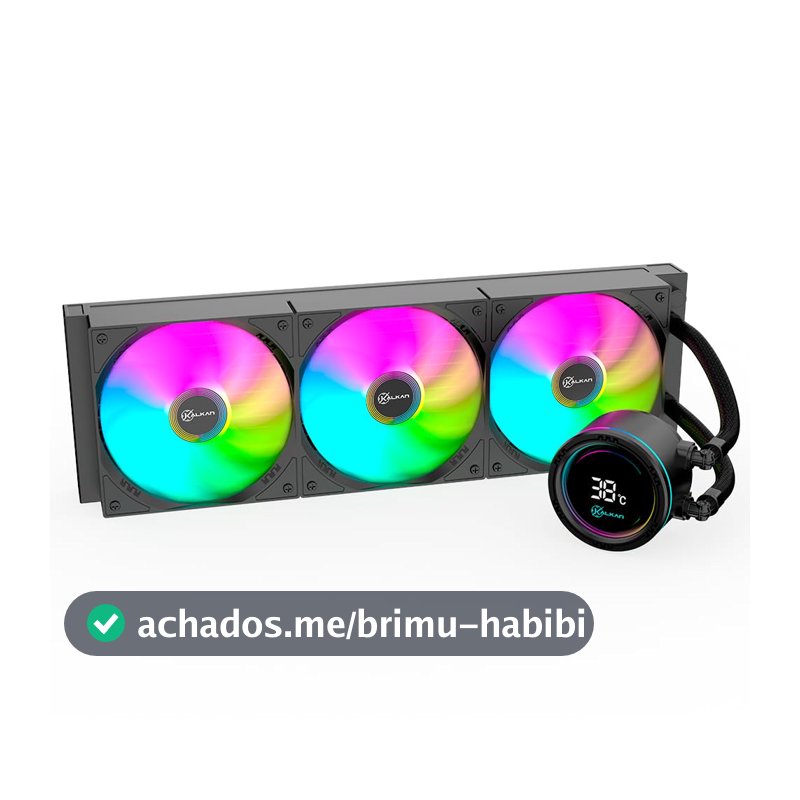 Water Cooler Kalkan Alpha 360mm com Display Integrado ARGB Preto Compatível Intel AMD KLK00048