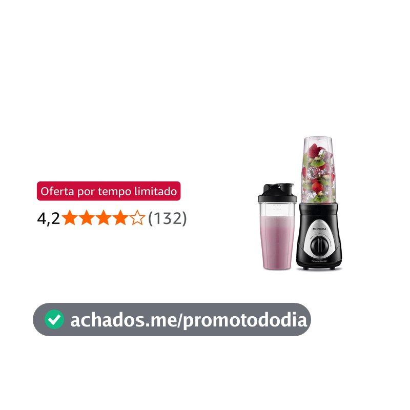 Liquidificador Mondial Personal Blender 300w Preto 127v 78670-01