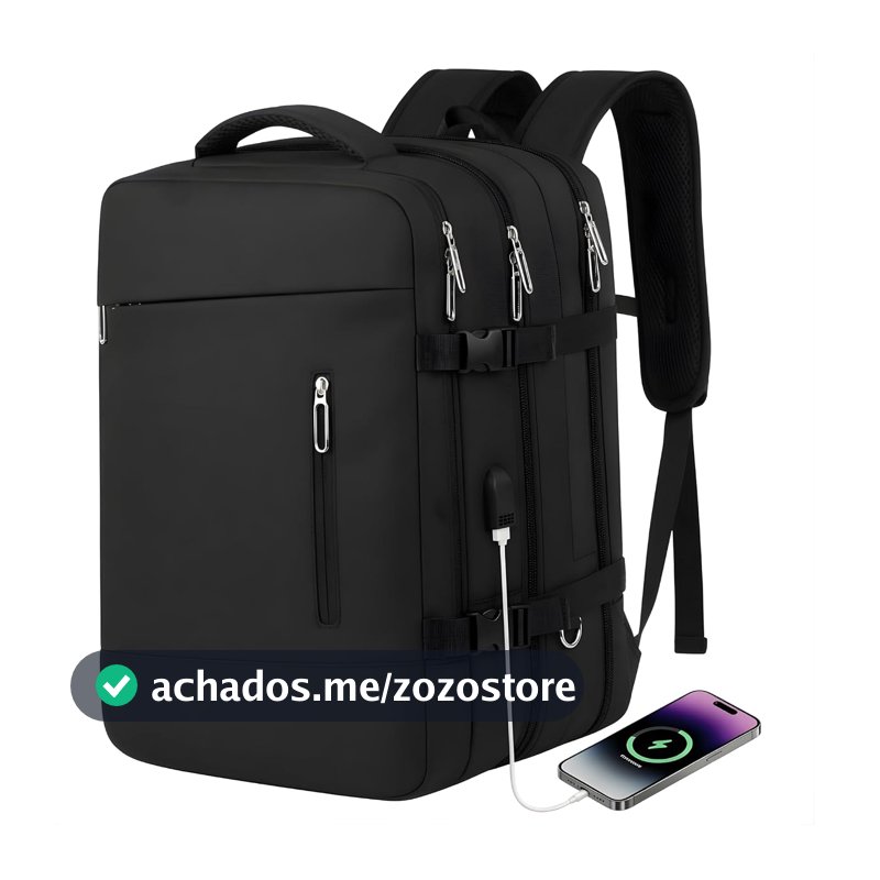 Mochila Viagem Avião Expansível Impermeável Bagagem de Mão