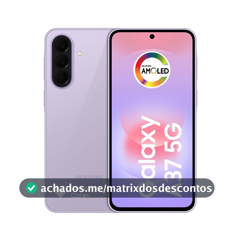Celular Samsung Galaxy A37 5G 128GB, 6GB RAM, Câmera 50MP (Lavanda)