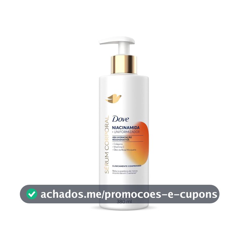 Sérum Hidratante Corporal Para Pele com Tom Irregular 48h de Hidratação Regenerativa Dove Dermo Renovador Niacinamida Redutor de Marcas Escurecidas Clinicamente Comprovado 380mL
