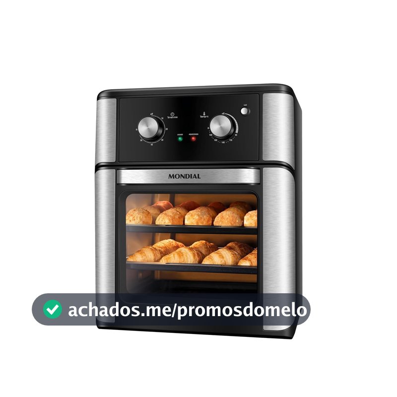 MONDIAL Fritadeira Air Fryer Forno Oven Analógica 12L, Preto, 2200W, 220V - AFON-12L-AB