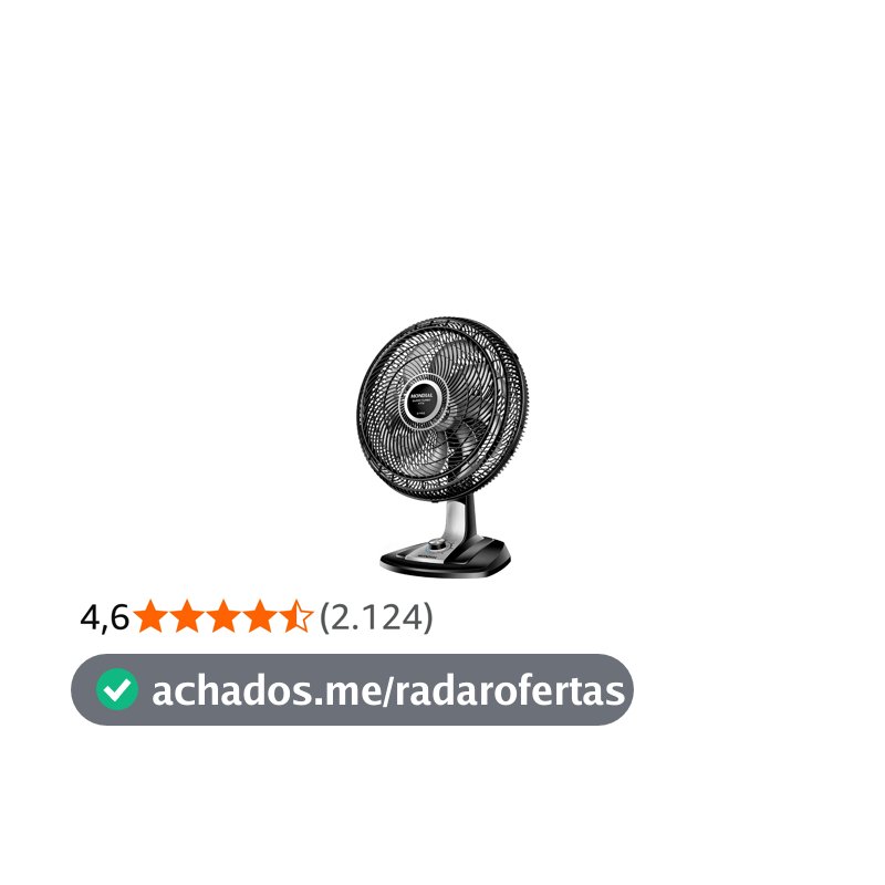 MONDIAL Ventilador 40cm Super Turbo 8 Pás, Preto/Prata, 140W, 220V - VTX-40-8P