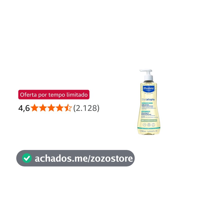 Mustela Stelatopia Óleo de Banho 500 ml - Limpeza e Hidratação suave para Peles Secas e extremamente Ressecadas - Seguro Para Bebês, Crianças e Adultos - Sem Fragrância - Stelatopia