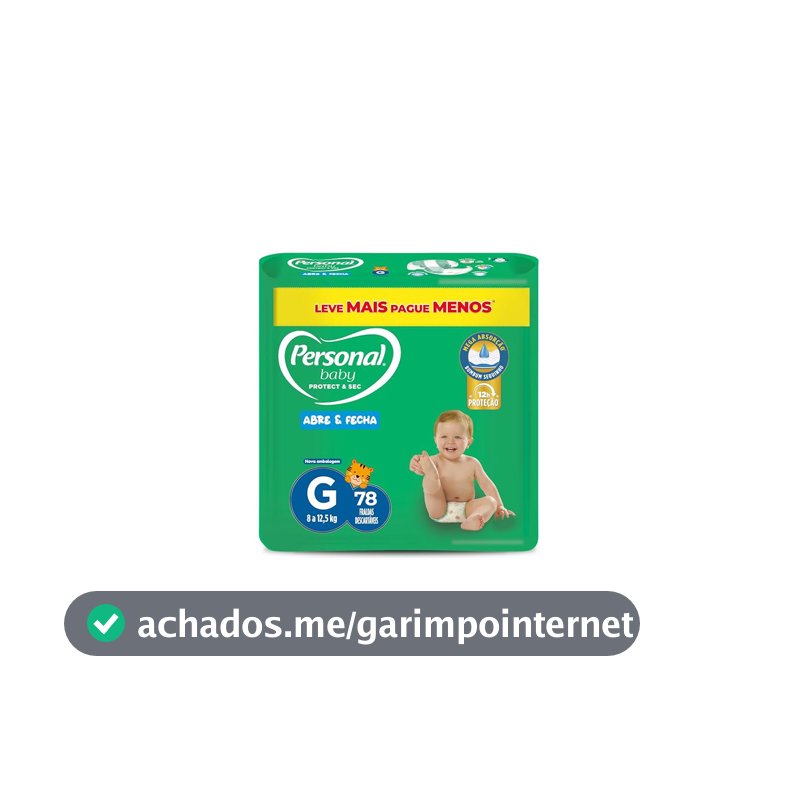 Fralda Personal Baby Protect & Sec Grande Promo - 78 Unidades