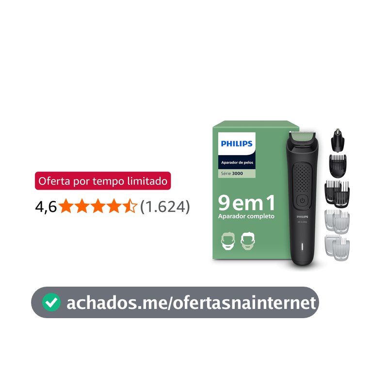 Philips Aparador e Barbeador Elétrico Série 3000 All-in-One 9 em 1
