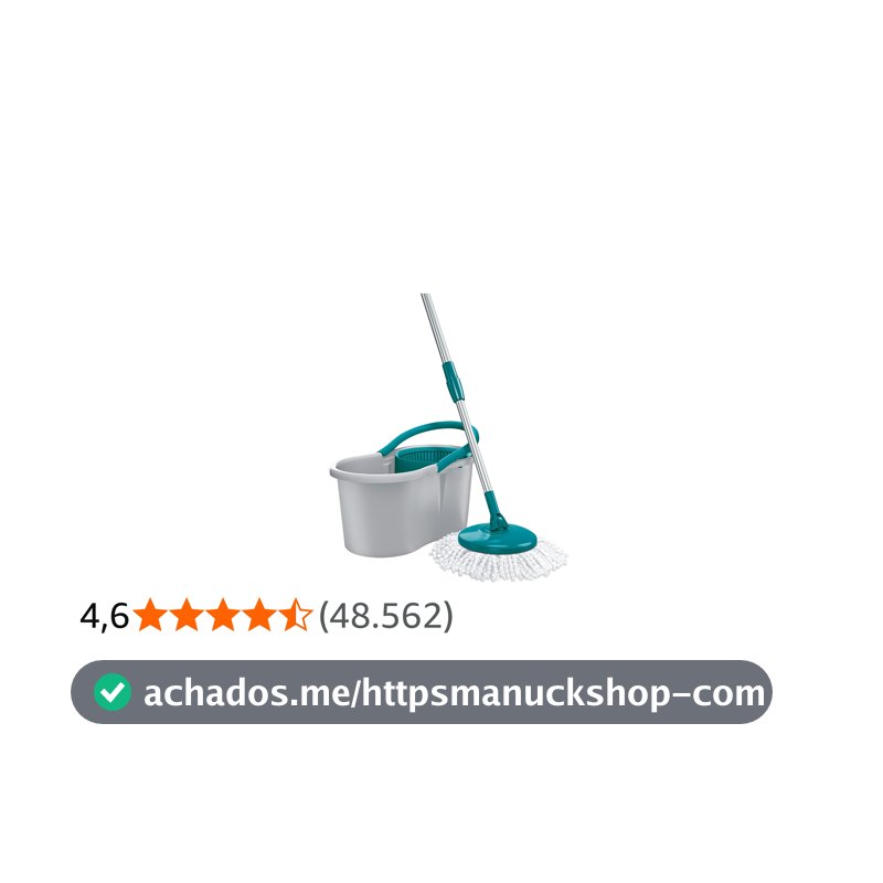 Flash Limp - Mop Giratório Fit, Balde 8 litros - MOP5010 - ABS Cinza