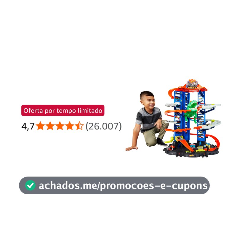 Kit Caminhão Hot Wheels Ultimate Garagem Roubo T-Rex Mattel. Pista Gigante com lançador, rampas e ataque do T-Rex motorizado. para crianças a partir de 4 anos.