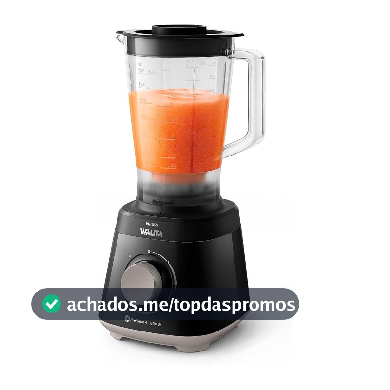 Philips Walita Liquidificador Daily Jarra San 600W, Preto, 220V