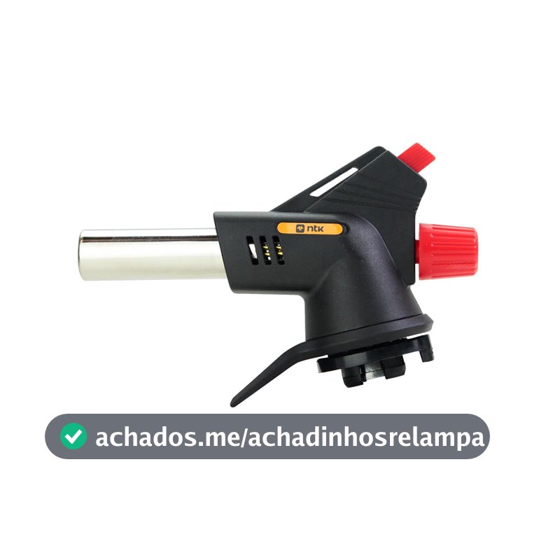 Nautika, Maçarico Portátil 360° Gás Torch com Ignição Automática e Regulagem de Chama, Preto