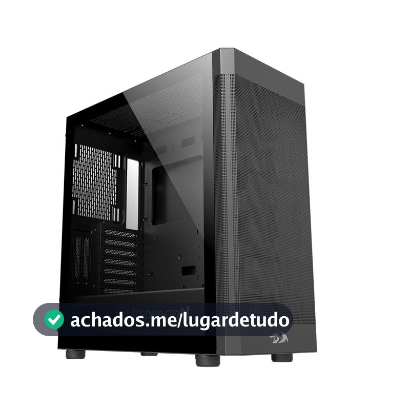 Gabinete Redragon AeroGlass Mid Tower Compatível ATX Micro-ATX Mini-ITX Preto CA-602B