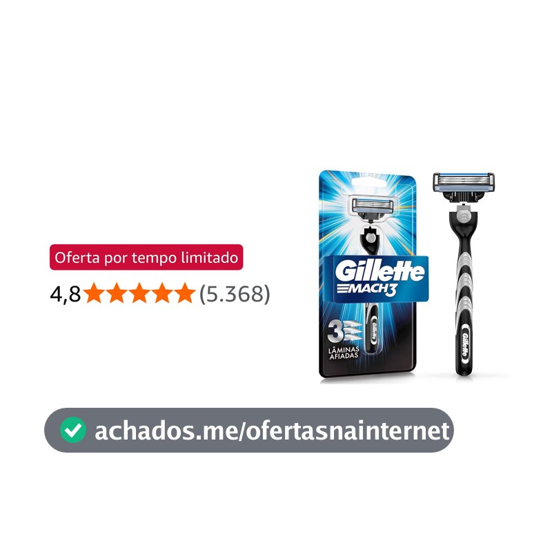 Gillette Mach3 Aparelho de Barbear com 3 Lâminas 1 Unidade