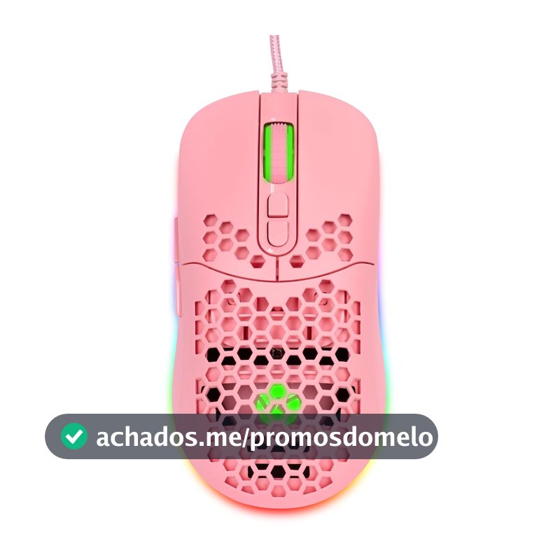 Vinik, MOUSE GAMER VX GAMING VOID COM LED RGB- 7600 DPI ROSA COM CABO USB 1.8 METRO – MGV120R - VINIK, 65402