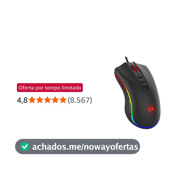 Mouse Gamer Redragon Cobra V3 Preto RGB PMW3327 10000DPI M711 V3