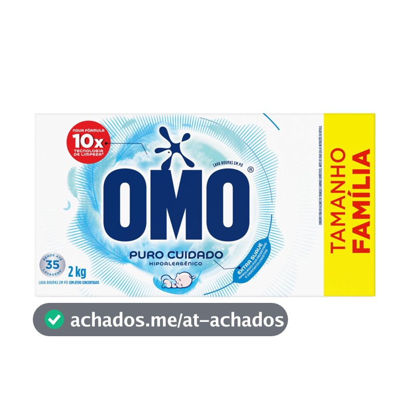 Lava-Roupas em Pó Omo Puro Cuidado Caixa 2kg