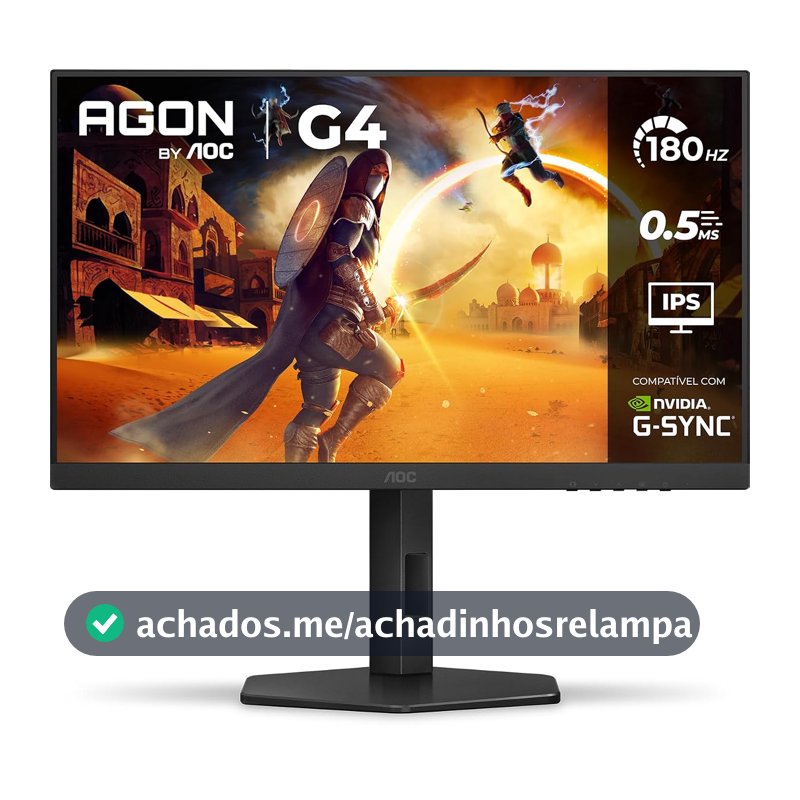 AOC, Monitor Gamer G4 27” 180Hz, 27G4/P, 0,5ms IPS, com Ajuste de Altura