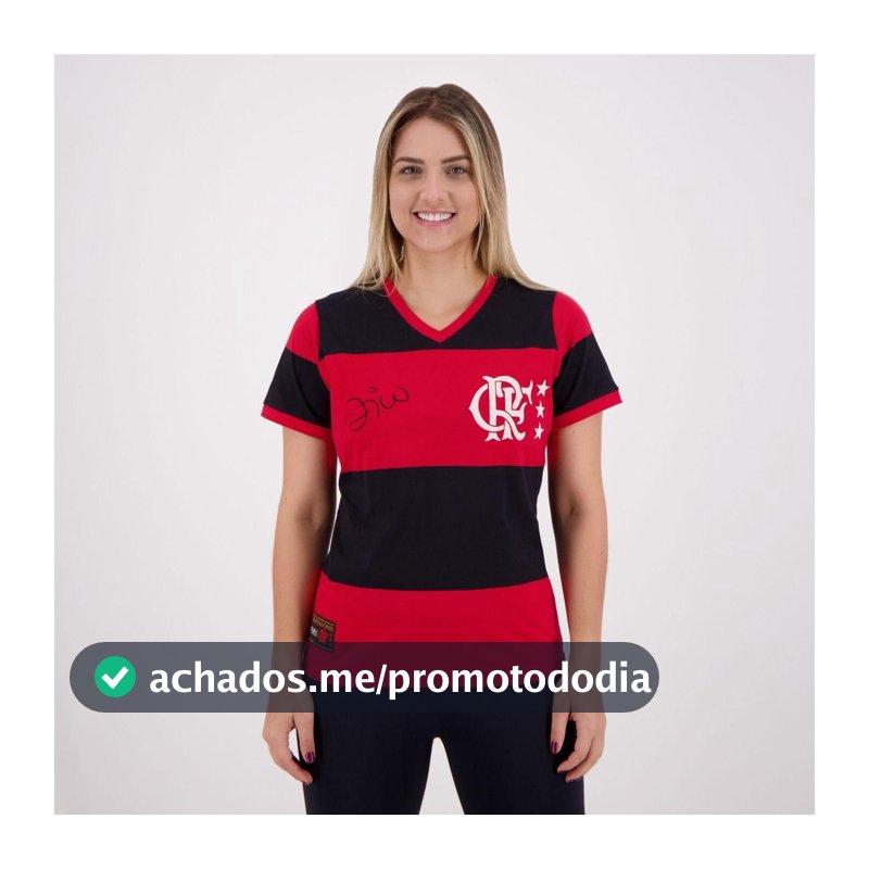 Camiseta Flamengo Libertadores 81 Zico Feminina Braziline