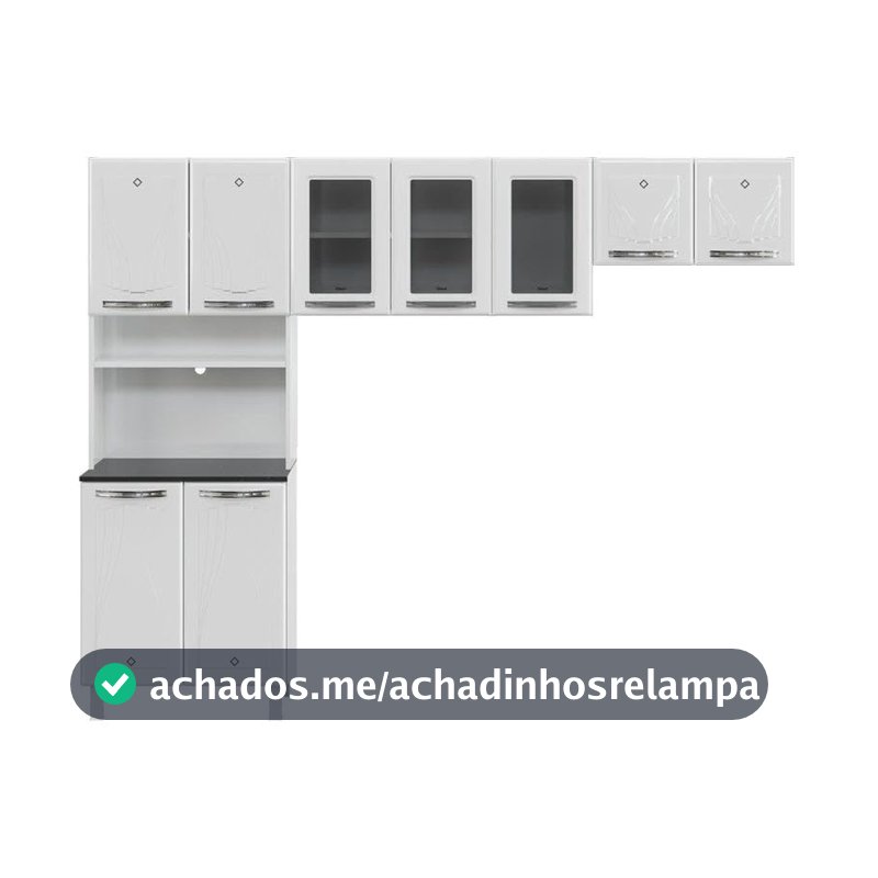 Armário de Cozinha Compacta Telasul Cristal 9 Portas de Aço