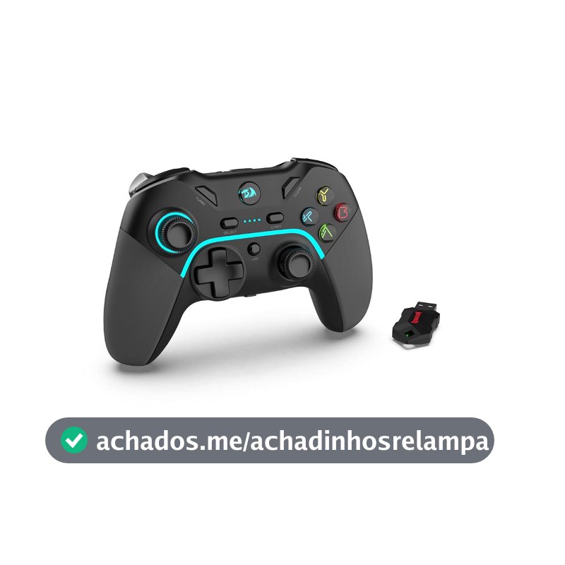 Redragon, Harrow Pro G808, Controle Gamer Wireless, 2.4GHz, Bluetooth e USB, PC