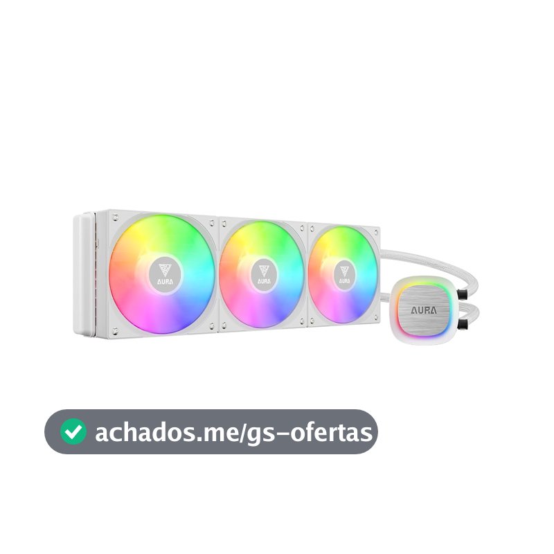 Water Cooler 360mm Gamdias Aura GL360 V2 ARGB Branco AMD AM5 Intel LGA2066