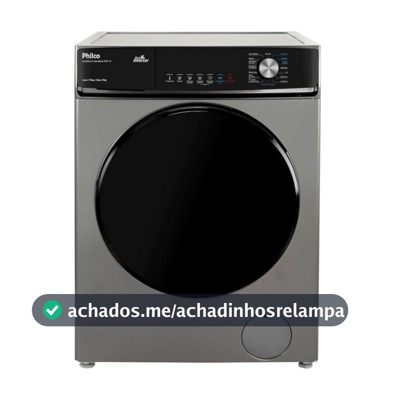 LAVADORA E SECADORA PHILCO PLS11C 11KG TITÂNIO 127V