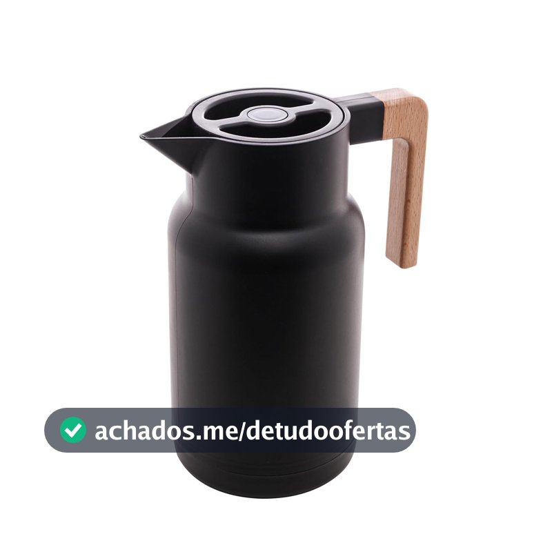 LYOR - Garrafa Térmica de Plástico Organic Preta 1L - Utensílios de Cozinha - Mesa Posta - Decoração - Temperatura de Bebidas Quentes e Geladas