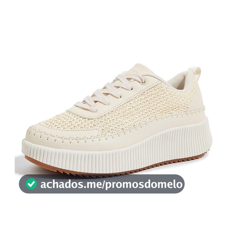 LUCKY STEP Tênis Plataforma Feminino Strass Chunky Casual Brilhante Retrô Trançado para Caminhada